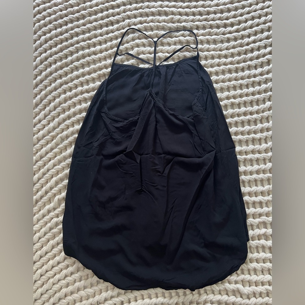 Express womens size large black silky tank with thin straps - Picture 2 of 2